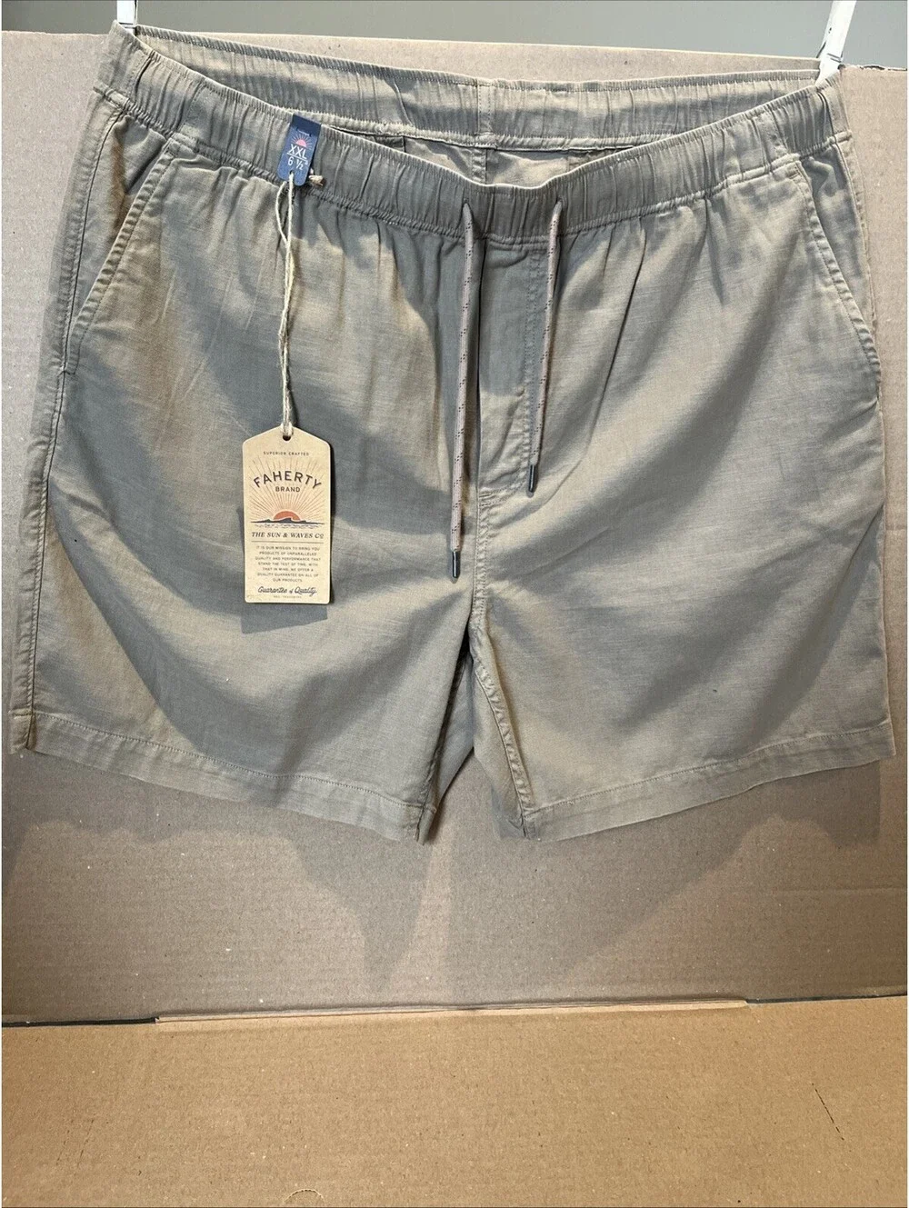Faherty Mens Essential Drawstring Shorts Elastic Waist 6.5 ” Inseam Size XXL NWT